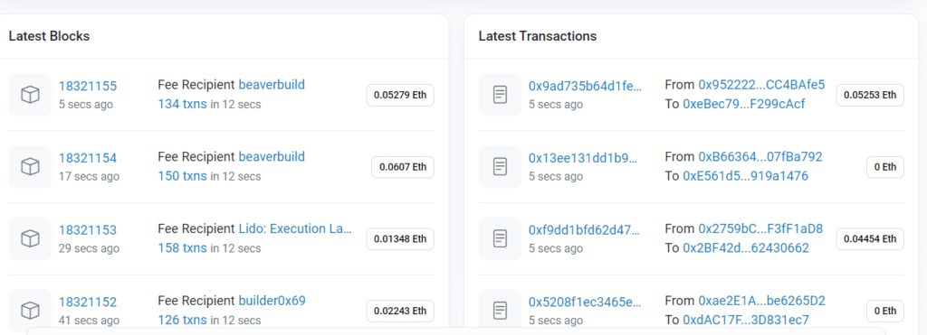 etherscan latest transactions