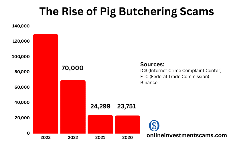 Statistics of the Rise of Pig Butchering Scams